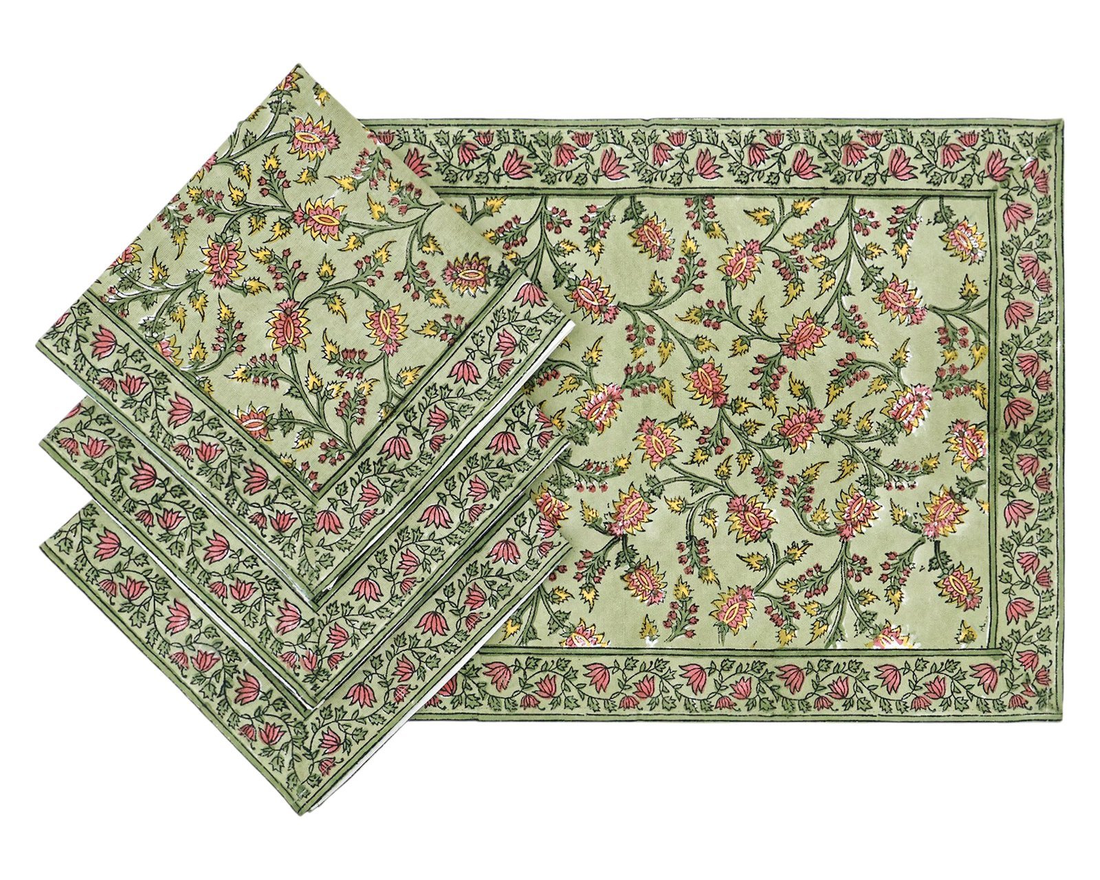 Handmade Handblock Printed Rectangle Napkin with Premium Cotton - Image 7
