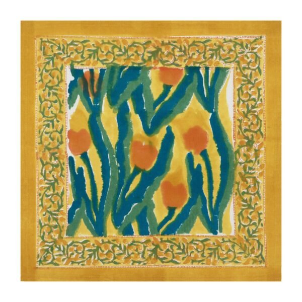 Handmade Handblock Printed Square Napkin with Artistic Prints