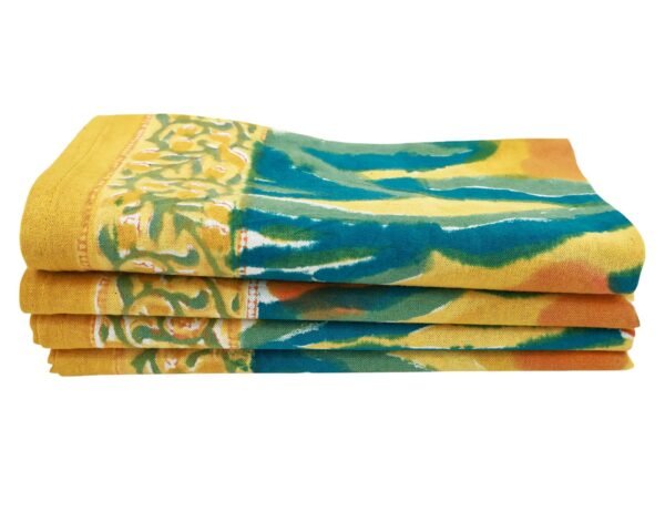 Handmade Handblock Printed Square Napkin with Artistic Prints - Image 5