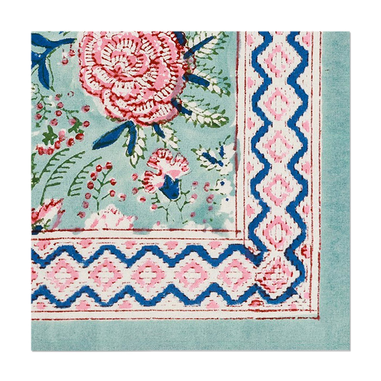 Cotton Handblock Printed Rectangle Napkin with Handmade Craft - Image 3