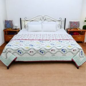 Luxury Handblock Printed Rectangle Quilt for Cozy Winters Luxury Handblock Printed Rectangle Quilt for Cozy Winters