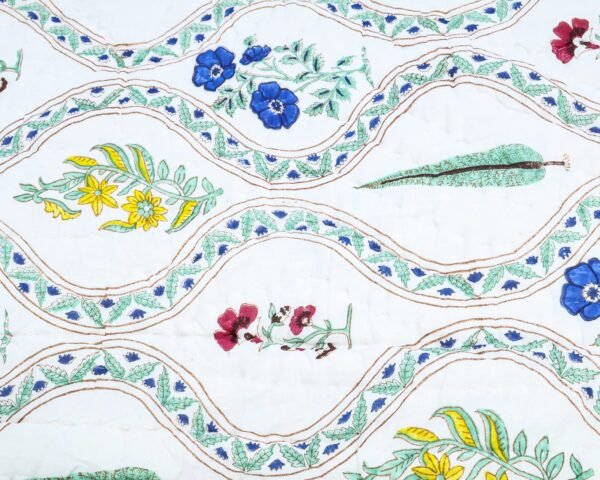 Luxury Handblock Printed Rectangle Quilt for Cozy Winters - Image 7