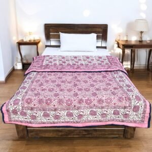 Exclusive Handblock Printed Rectangle Quilt for Single Beds Exclusive Handblock Printed Rectangle Quilt for Single Beds