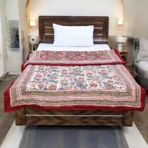 Exclusive Handblock Printed Square Quilt with Durable Fabric Exclusive Handblock Printed Square Quilt with Durable Fabric