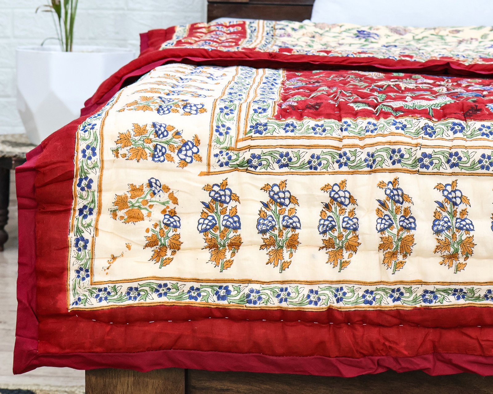 Eco-Friendly Handblock Printed Rectangle Quilt for Eco-Friendly Homes - Image 2