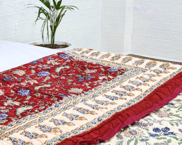 Eco-Friendly Handblock Printed Rectangle Quilt for Eco-Friendly Homes - Image 4