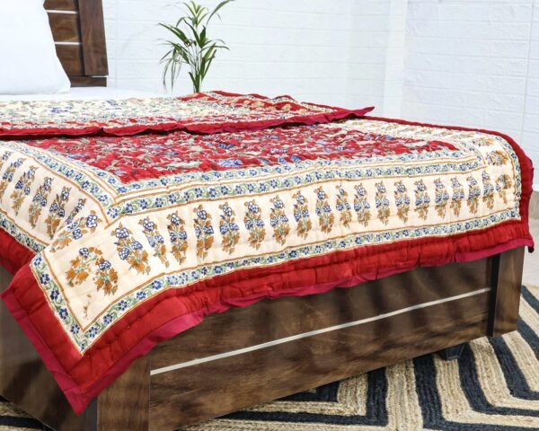 Eco-Friendly Handblock Printed Rectangle Quilt for Eco-Friendly Homes - Image 6