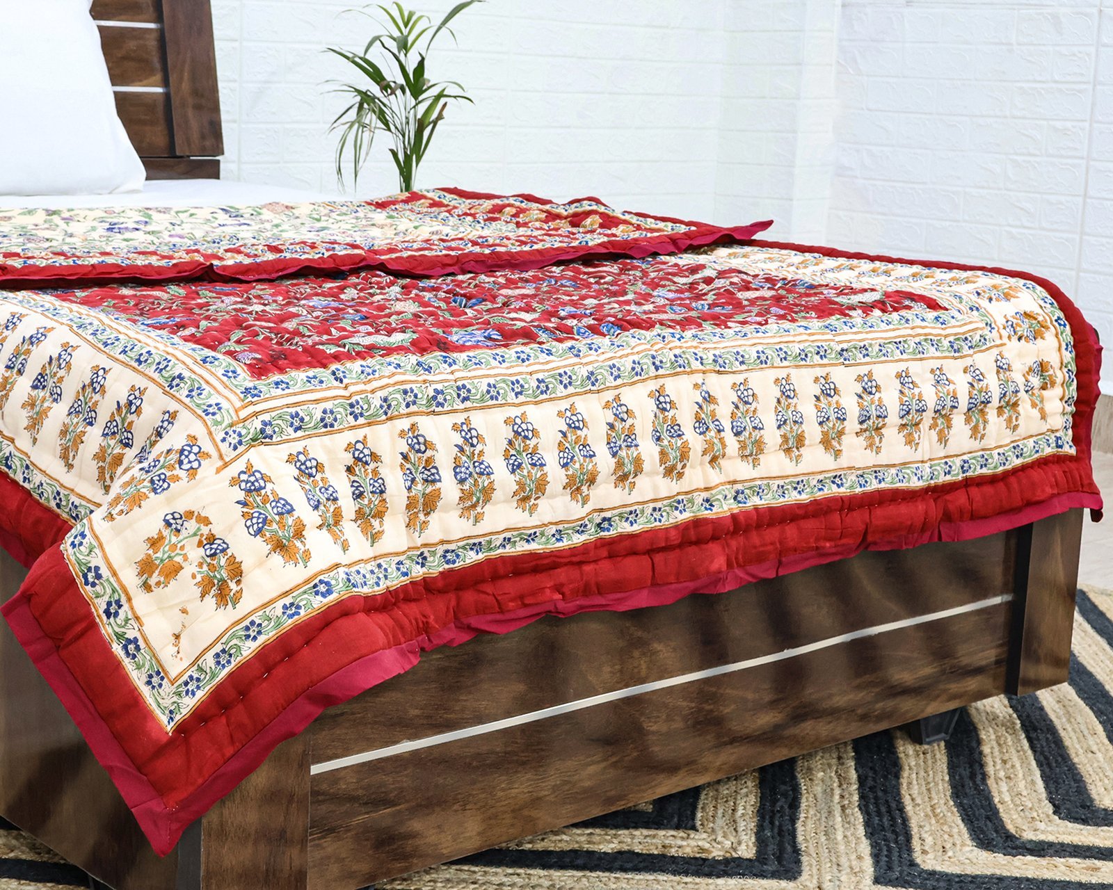Eco-Friendly Handblock Printed Rectangle Quilt for Eco-Friendly Homes - Image 6