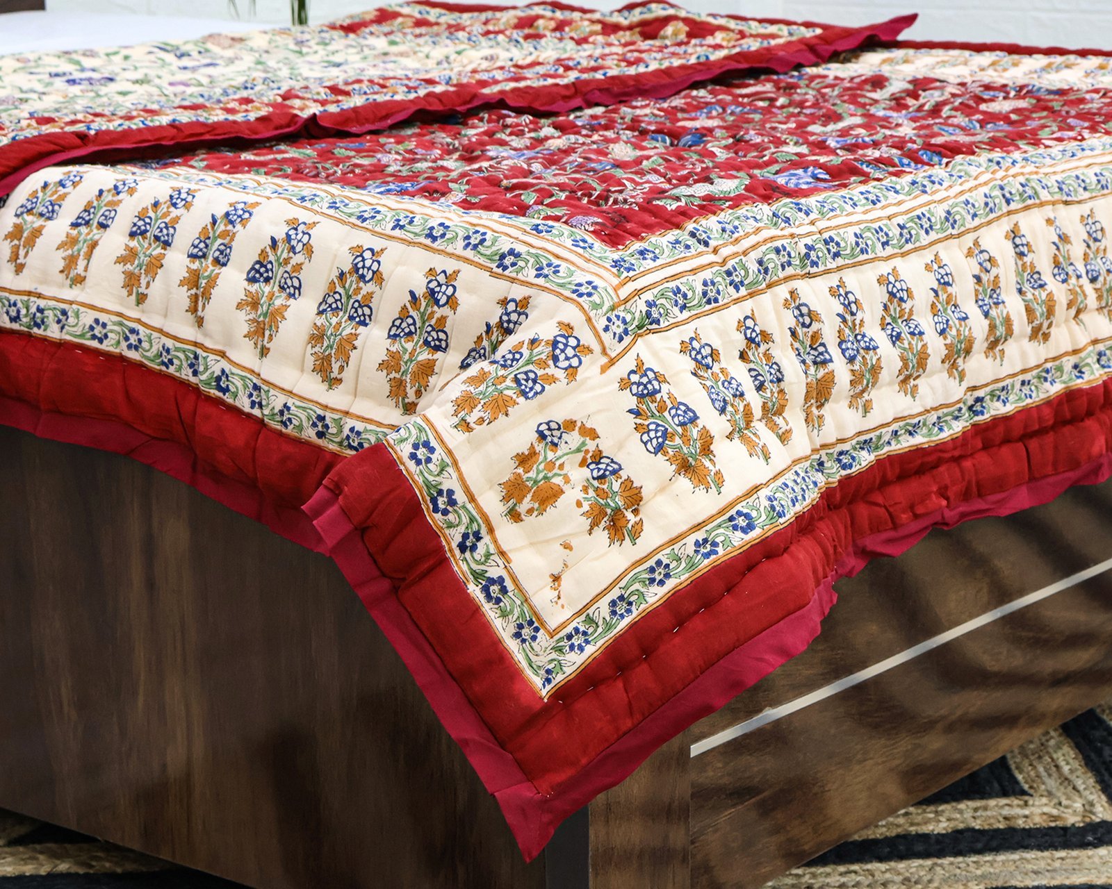 Eco-Friendly Handblock Printed Rectangle Quilt for Eco-Friendly Homes - Image 7