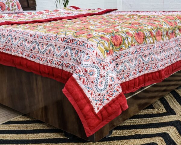Eco-Friendly Handblock Printed Square Quilt for Stylish Bedrooms - Image 7