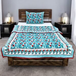 Handblock Printed Quilt Square for Elegant Bedrooms Handblock Printed Quilt Square for Elegant Bedrooms