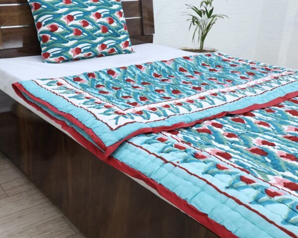 Handblock Printed Quilt Square for Elegant Bedrooms - Image 5