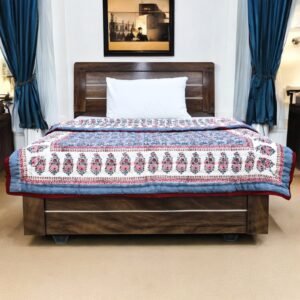 Handmade Handblock Printed Rectangle Quilt with Premium Cotton Handmade Handblock Printed Rectangle Quilt with Premium Cotton