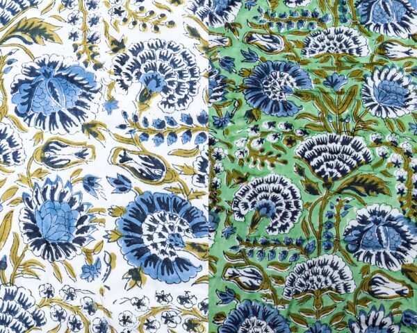 Cotton Handblock Printed Square Quilt for Luxury Homes - Image 7
