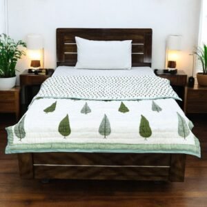 Exclusive Handblock Printed Square Quilt with Durable Fabric Exclusive Handblock Printed Square Quilt with Durable Fabric