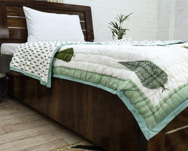 Exclusive Handblock Printed Square Quilt with Durable Fabric - Image 5