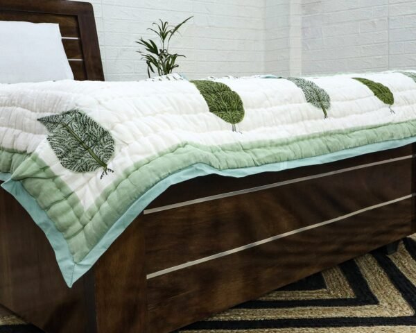 Exclusive Handblock Printed Square Quilt with Durable Fabric - Image 6