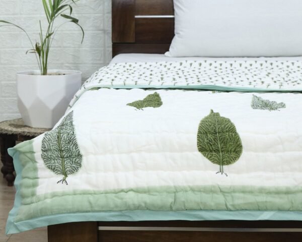Exclusive Handblock Printed Square Quilt with Durable Fabric - Image 7