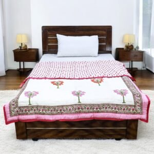 Eco-Friendly Handblock Printed Rectangle Quilt for Eco-Friendly Homes Eco-Friendly Handblock Printed Rectangle Quilt for Eco-Friendly Homes