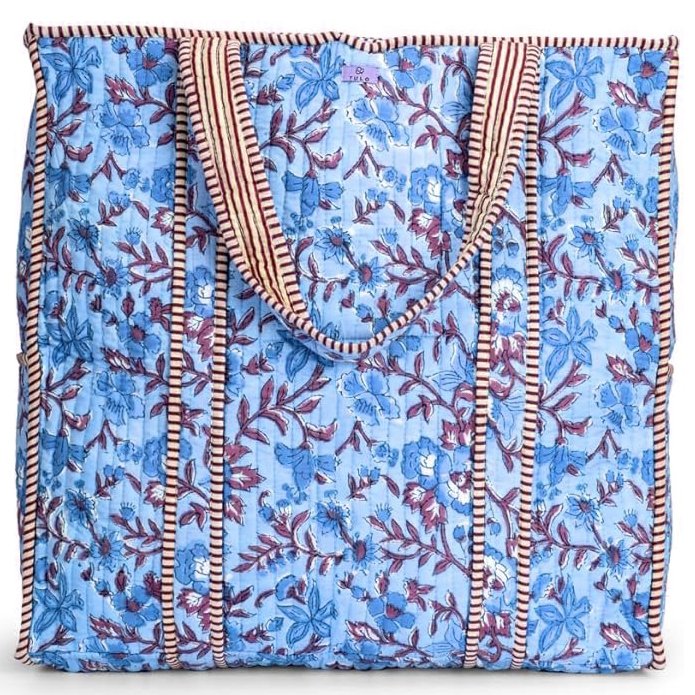 エココンビニバッグ ブロックプリント エコバッグ