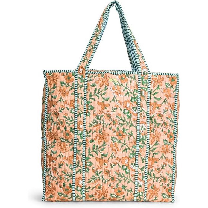 ハンドメイドブロックプリントトートバッグ - Image 2