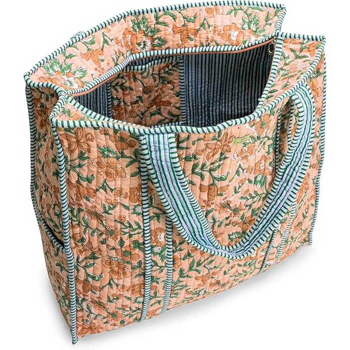 ハンドメイドブロックプリントトートバッグ - Image 4