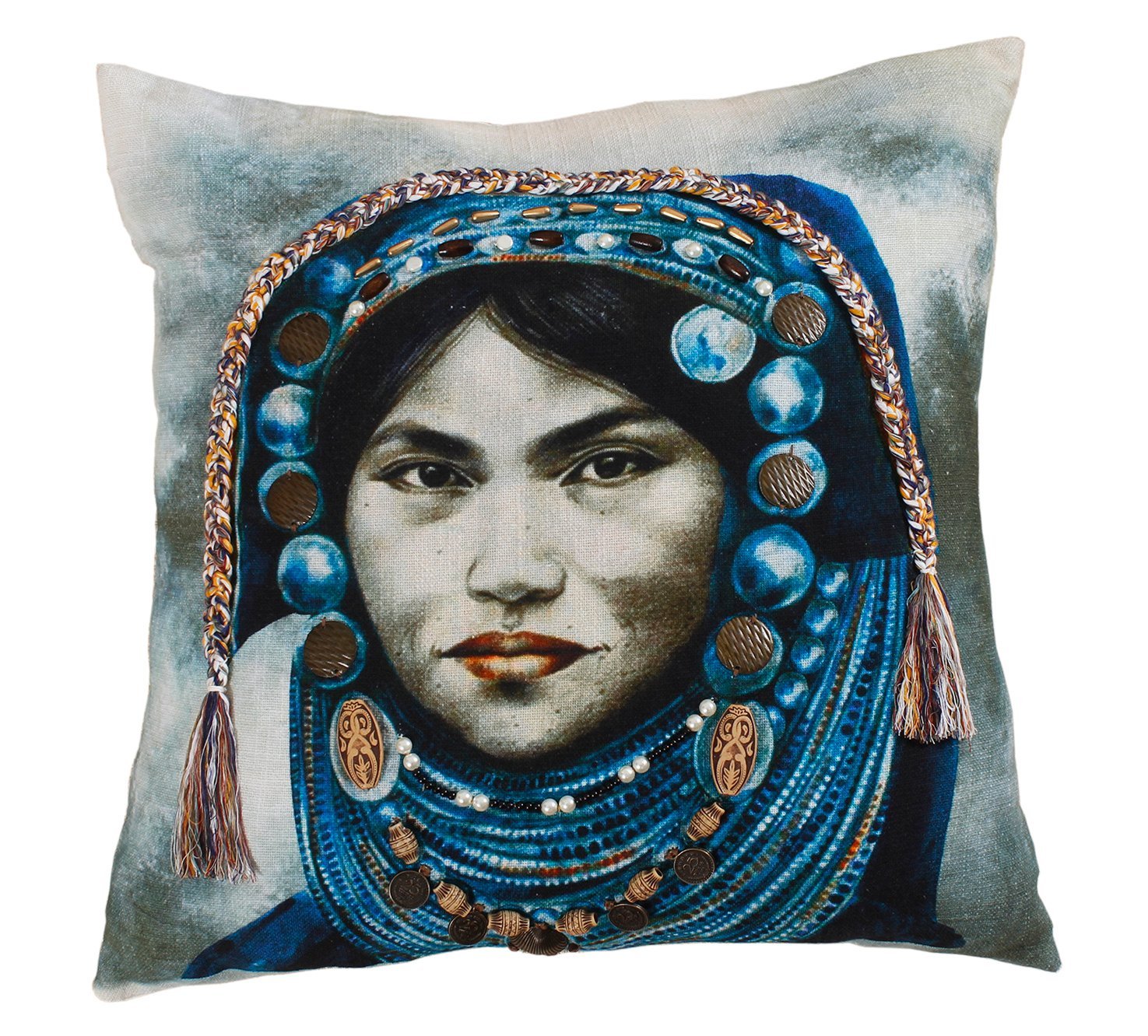 Elegant Handmade Cotton Cushion with Heritage Indian Craftsmanship