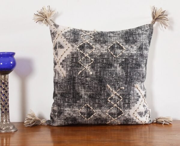 Luxury Handmade Cotton Cushion with Traditional Indian Design - Image 2