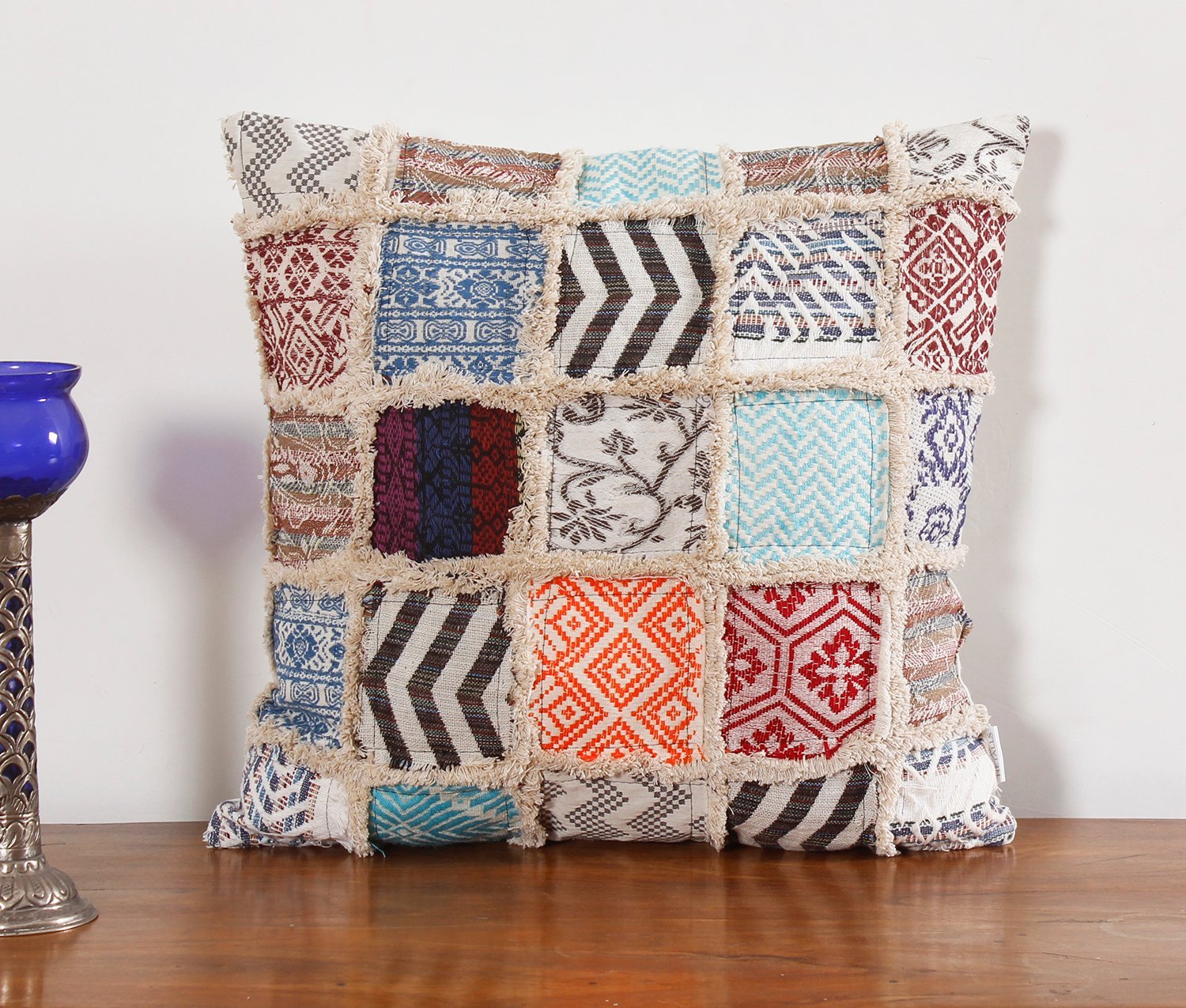 Durable Handmade Cotton Cushion with Authentic Ethnic Patterns - Image 2