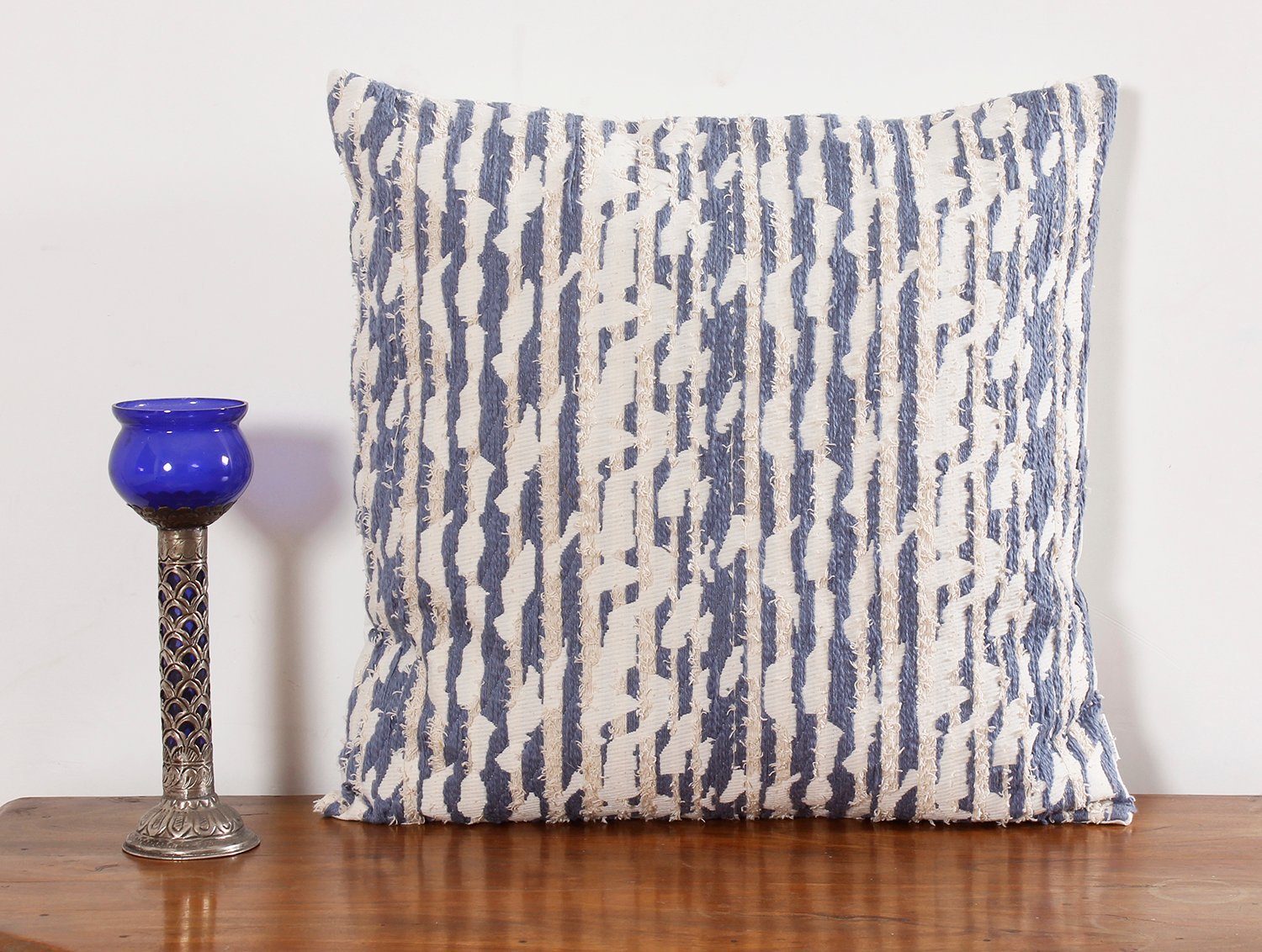 Authentic Indian Handmade Cotton Cushion with Classic Block Print - Image 2