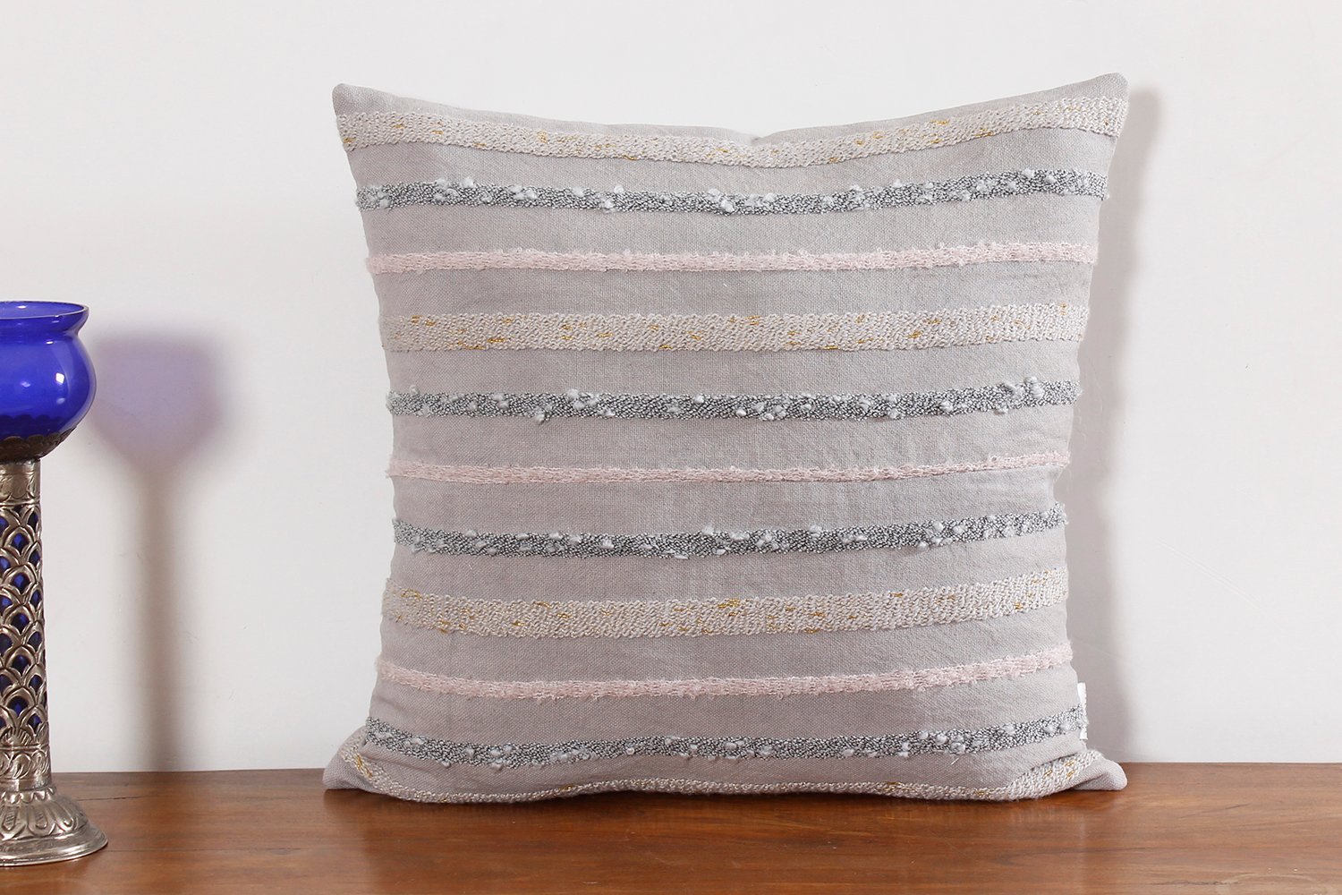 クッションカバー カリーノブロックプリント インド綿 クッションカバー 花柄 小花 アンティーク フラワー ボタニカル エレガント おしゃれ 両面 エスニック アジアン雑貨 - Image 2