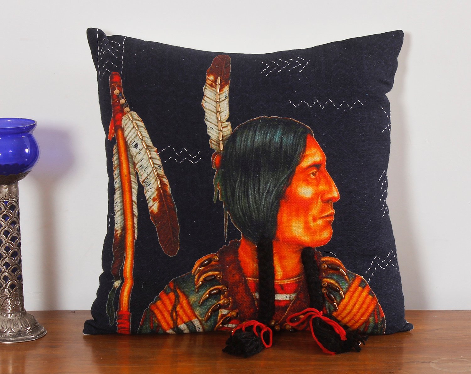 Artisan Block Printed Cotton Cushion for Modern Rustic Interiors - Image 2
