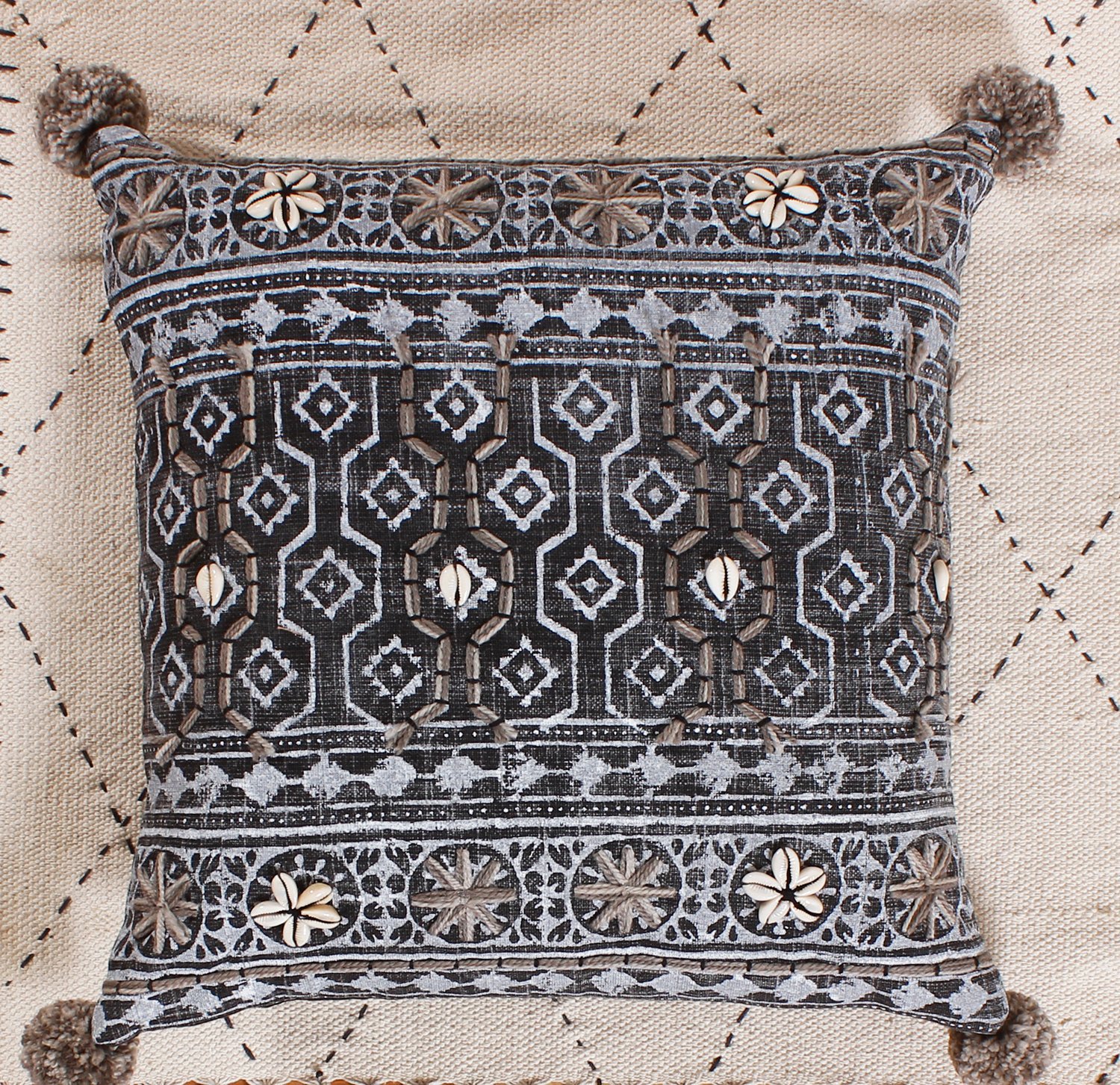 Soft Handwoven Cotton Cushion Perfect for All Seasons - Image 3