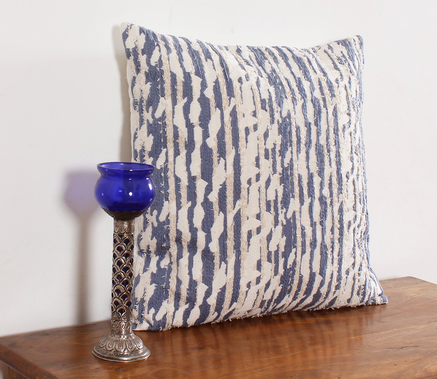 Authentic Indian Handmade Cotton Cushion with Classic Block Print - Image 3