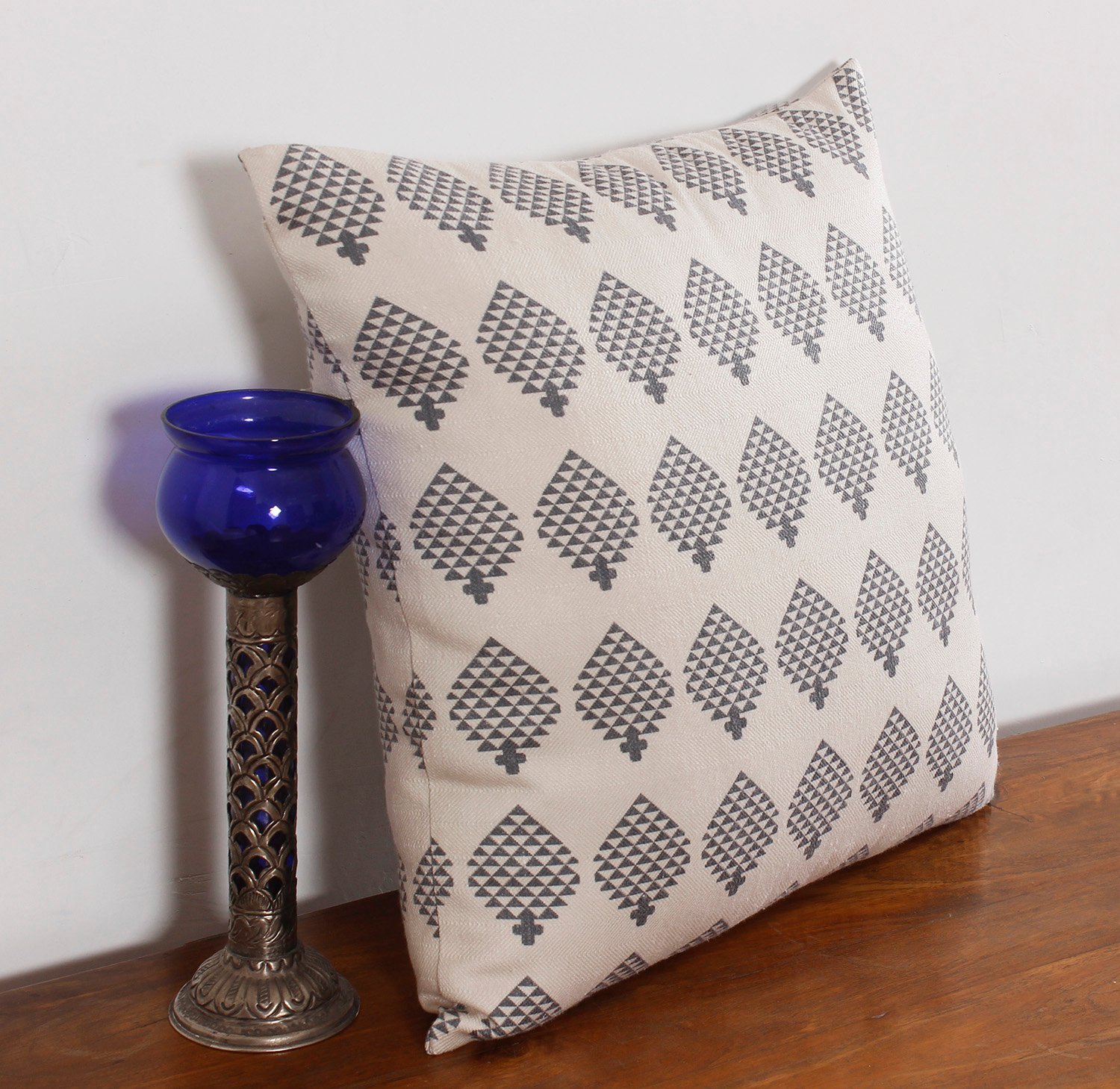 Traditional Artisan Cotton Cushion with Intricate Handcrafted Detailing - Image 3