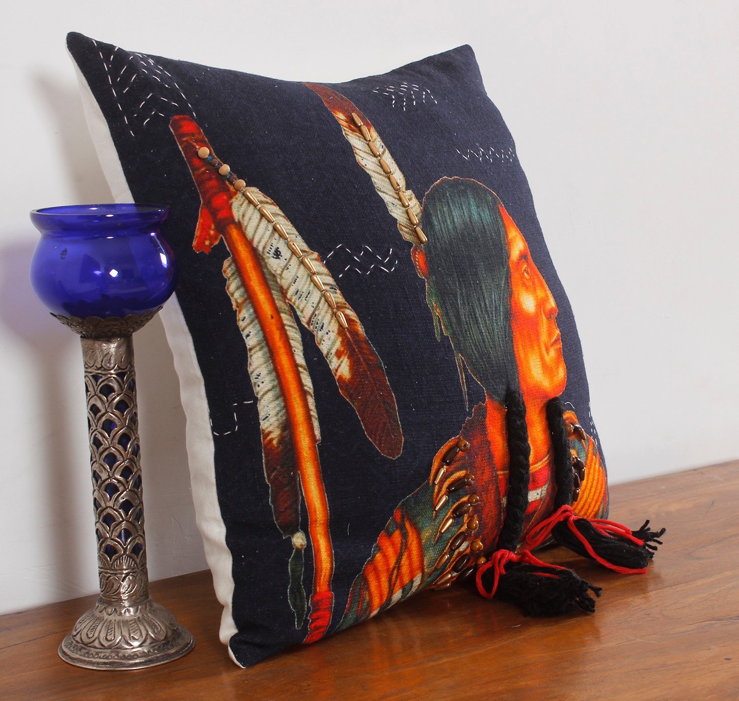 Artisan Block Printed Cotton Cushion for Modern Rustic Interiors - Image 3