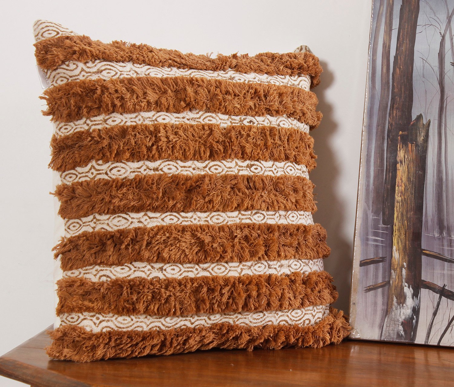 Handmade Cotton Cushion with Elegant Artisan Block Print - Image 3