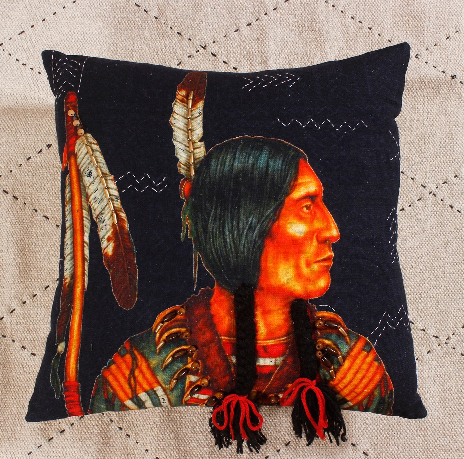 Artisan Block Printed Cotton Cushion for Modern Rustic Interiors - Image 4