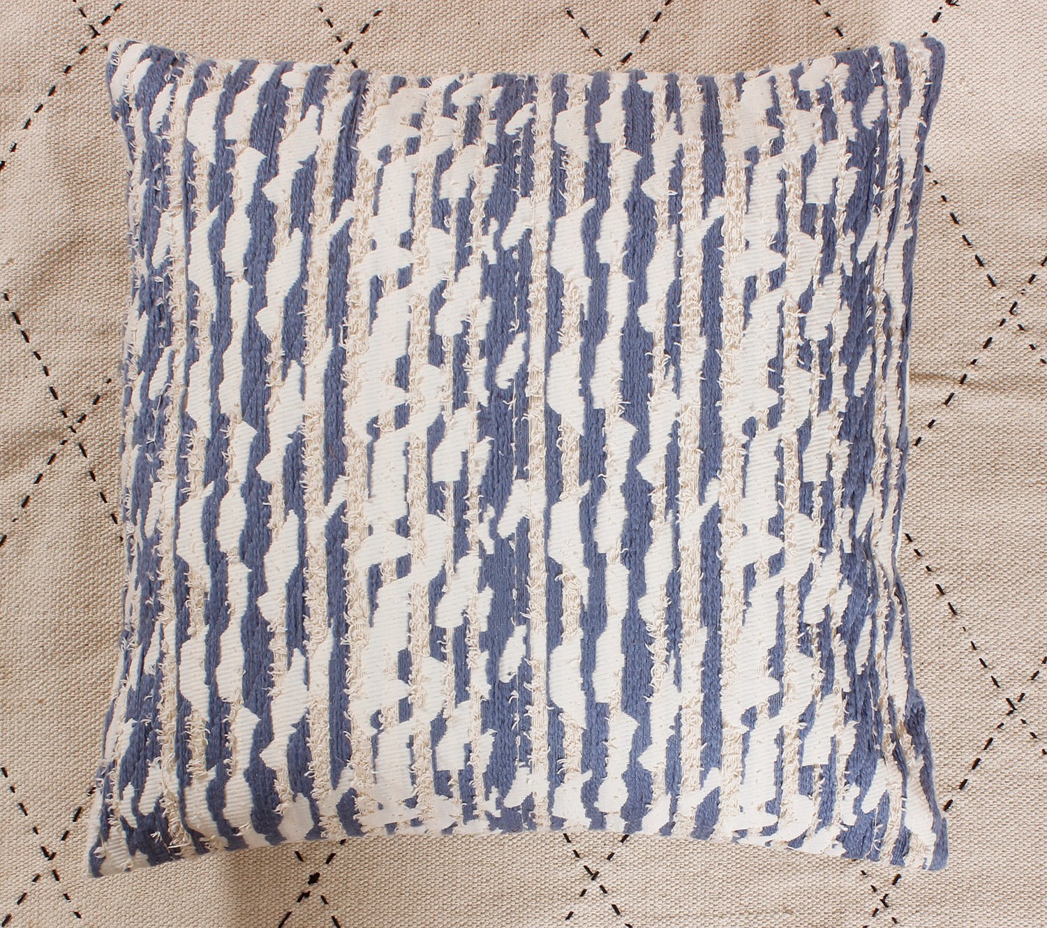 Authentic Indian Handmade Cotton Cushion with Classic Block Print - Image 5