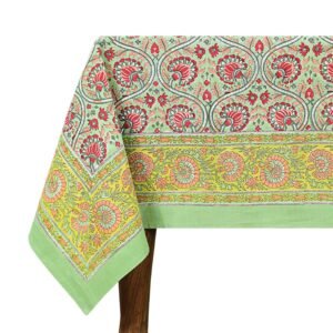 インド 木版染め(ブロックプリント) テーブルクロス レッド花柄 プレゼント アジアンインド更紗 インド綿 ハンドメイド エスニック インテリア コットン インド 木版染め(ブロックプリント) テーブルクロス レッド花柄 プレゼント アジアンインド更紗 インド綿 ハンドメイド エスニック インテリア コットン