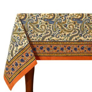 インド 木版染め(ブロックプリント) テーブルクロス アジアン インド更紗 インド綿 ハンドメイド エスニック コットン インド 木版染め(ブロックプリント) テーブルクロス アジアン インド更紗 インド綿 ハンドメイド エスニック コットン