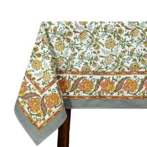 インド 木版染め(ブロックプリント) テーブルクロス アジアン インド更紗 インド綿 ハンドメイド エスニック コットン インド 木版染め(ブロックプリント) テーブルクロス アジアン インド更紗 インド綿 ハンドメイド エスニック コットン