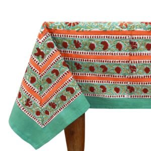 インド 木版染め(ブロックプリント) テーブルクロス レッド花柄 プレゼント アジアンインド更紗 インド綿 ハンドメイド エスニック インテリア コットン インド 木版染め(ブロックプリント) テーブルクロス レッド花柄 プレゼント アジアンインド更紗 インド綿 ハンドメイド エスニック インテリア コットン