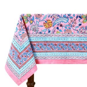 マルチクロス インド綿 ブロックプリントピンクとブルー おしゃれ かわいい 花柄 テーブルクロス ソファカバー シングルベッドカバー エシカル ハンドメイド インド雑貨 アジア雑貨 ボタニカル マルチクロス インド綿 ブロックプリントピンクとブルー おしゃれ かわいい 花柄 テーブルクロス ソファカバー シングルベッドカバー エシカル ハンドメイド インド雑貨 アジア雑貨 ボタニカル