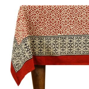 インド 木版染め(ブロックプリント) テーブルクロス レッド花柄 プレゼント アジアンインド更紗 インド綿 ハンドメイド エスニック インテリア コットン インド 木版染め(ブロックプリント) テーブルクロス レッド花柄 プレゼント アジアンインド更紗 インド綿 ハンドメイド エスニック インテリア コットン