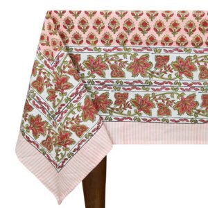 インド 木版染め(ブロックプリント) テーブルクロス レッド花柄 プレゼント アジアンインド更紗 インド綿 ハンドメイド エスニック インテリア コットン インド 木版染め(ブロックプリント) テーブルクロス レッド花柄 プレゼント アジアンインド更紗 インド綿 ハンドメイド エスニック インテリア コットン
