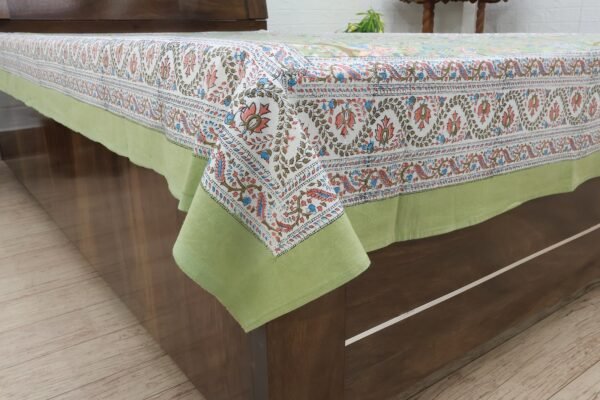 インド 木版染め(ブロックプリント) ベッドカバー 花柄 プレゼント アジアン シーチング インド更紗 インド綿 マルチカバー ハンドメイド インテリア コットン - Image 2