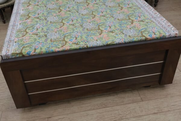 インド 木版染め(ブロックプリント) ベッドカバー 花柄 プレゼント アジアン シーチング インド更紗 インド綿 マルチカバー ハンドメイド インテリア コットン - Image 4