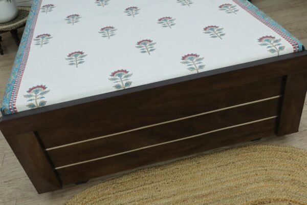 インド 木版染め(ブロックプリント) ベッドカバー 花柄 プレゼント アジアン シーチング インド更紗 インド綿 マルチカバー ハンドメイド インテリア コットン - Image 5