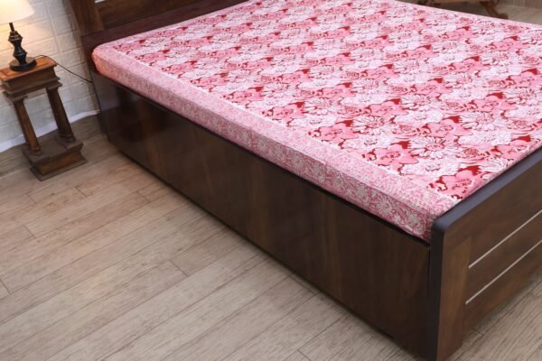 インド 木版染め ベッドカバー 植物柄 花柄 プレゼント アジアン クリスマス シーチング ブロックプリント インド更紗 インド綿 マルチカバー 長方形 インテリア コットン - Image 3